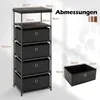 COSTWAY Kommode, Stoffkommode mit 3 Schubladen, Holzplatte, Produktbild-Vorschau 3