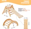 Product specifications and dimensions for a wooden climbing toy set. Náhled obrázku produktu