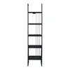 A tall, narrow black ladder shelf with five shelves against a white background. Anteprima dell’immagine prodotto