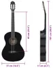 vidaXL Gitara klasyczna dla początkujących czarna 4/4 39" Podgląd zdjęcia produktu 7