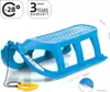 A blue plastic sled with a yellow pull handle and rope, shown on a white background. Anteprima dell’immagine prodotto