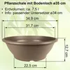 MePla - Pflanzschale mit Bodenloch ø 35 cm taupe Produktbild-Vorschau 2