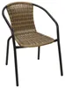 Stabiler Polyrattan Bistrostuhl Stapelstuhl Cappuccino / schwarz Produktbild-Vorschau
