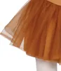 Close-up of the hem of a brown tulle skirt. Produktbild-Vorschau