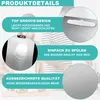 A marketing image showcasing product details of a cutting board, with text overlays and close-up shots of features. Produktbild-Vorschau
