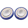 Two blue ear pads for headphones are shown against a white background. Produktbild-Vorschau