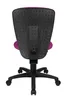 The back view of a child's office chair with a black perforated backrest and a purple seat. Produktbild-Vorschau
