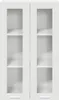 A white cabinet with two glass doors and visible shelves inside. Anteprima dell’immagine prodotto