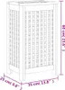 A line drawing of a wooden laundry basket with dimensions indicated by text and lines. Anteprima dell’immagine prodotto