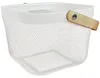 Elegante Metall Drahtkörbe Weiss mit Holzgriff: 2er-Set Produktbild-Vorschau 7