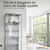 K-Möbel Tablette en verre, jeu de 4 tablettes en verre pour Voir les images du produit 2
