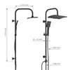 Diagram of a black shower system with dimensions indicated. Anteprima dell’immagine prodotto