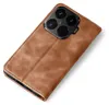A brown flip case for a smartphone, shown from a diagonal angle. Produktbild-Vorschau