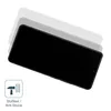A black screen protector is shown with two faded outlines of other screen protectors behind it, suggesting multiple layers or a comparison. A small icon and text are in the bottom left corner. Produktbild-Vorschau
