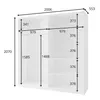 AX LIVING Armoire blanche 200 cm Adelna Armoire avec miroir Voir les images du produit 6