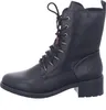 A side view of a black lace-up boot. Podgląd zdjęcia produktu