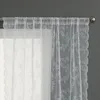 Voile Weiß Spitze Transparent Vorhang Blumen Stickerei Produktbild-Vorschau 2