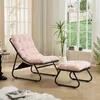 Fauteuil de jardin avec repose-pieds - Noir/rose - position Voir les images du produit 6