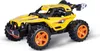 A yellow remote-controlled off-road car with orange wheels is shown against a white background. Produktbild-Vorschau