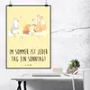 Mr. & Mrs. Panda Bild Sommer Sonntag DIN A1 - Gelb Pastell Produktbild-Vorschau 2
