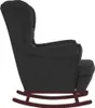 vidaXL Schommelstoel, fauteuil, zwart, fluweel en massief Productafbeelding-voorbeeld 4