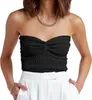 ASKSA Damen Tube Top Y2K Gerippt Knit Tops Twist Knot Produktbild-Vorschau 1