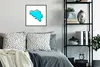 MuchoWow® Gerahmtes Poster Illustration von Belgien in blau Produktbild-Vorschau 2