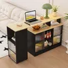 A modern bar table with storage, set up next to a sofa in a living room or dining area. Produktbild-Vorschau