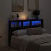 vidaXL Testata LED con ripiani look rovere nero 160x17x102 Anteprima dell’immagine prodotto 2