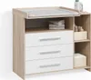 Commode à langer Livinity Torino Blanc/Sonoma avec tiroirs, Voir les images du produit 1