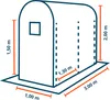 TOOLPORT Tomaten Foliengewächshaus 1x3 m Weiß PE 180 g/m² Produktbild-Vorschau 4