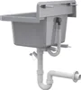 A gray sink with plumbing attached, shown from a diagonal angle against a white background. Anteprima dell’immagine prodotto