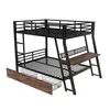 A black metal bunk bed with a desk and drawers, shown against a white background. Anteprima dell’immagine prodotto