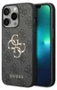 A close-up shot of a phone case with a repeating Guess logo pattern and a large metallic Guess logo. Produktbild-Vorschau