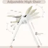UISEBRT Chaise haute pliante pour bébé avec rembourrage, Voir les images du produit 2