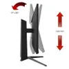 Side view of a monitor stand showing tilt and height adjustment capabilities. Produktbild-Vorschau