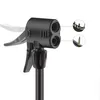Close-up of a black bicycle pump head with two nozzles, showing its connection to a tire valve. Produktbild-Vorschau