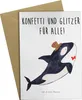 Mr. & Mrs. Panda Glückwunschkarte Orca Zylinder - Weiß - Produktbild-Vorschau 1