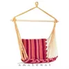 A hanging chair with a striped cushion is shown against a white background. Produktbild-Vorschau