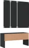 A set of black wall panels and a black bench with a brown interior. Náhled obrázku produktu