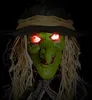 Halloween Figur - Hexe mit Besen und leuchtenden Augen Produktbild-Vorschau 3