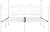 A white metal bed frame with a slatted base, shown from the front. Produktbild-Vorschau