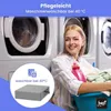 A woman is holding a laundry basket next to washing machines, with a product detail inset. Produktbild-Vorschau