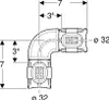Geberit Bogen FlowFit 90Grad, PPSU DN25 32mm Podgląd zdjęcia produktu 4
