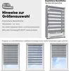 Instructions and examples of a grey double roller blind installed on windows. Produktbild-Vorschau
