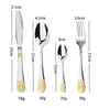 A set of cutlery with dimensions and weights indicated. Produktbild-Vorschau