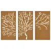 vidaXL 3-tlg. Garten-Wanddeko 105x55 cm Cortenstahl Produktbild-Vorschau 4