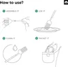 Diagrams illustrating how to assemble, use, clean, and pocket a travel cutlery set. Náhľad obrázku produktu