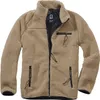A beige teddy fleece jacket with a black lining and zipper, shown laid flat. Anteprima dell’immagine prodotto