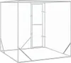 A silver outdoor dog kennel with a door. Náhľad obrázku produktu